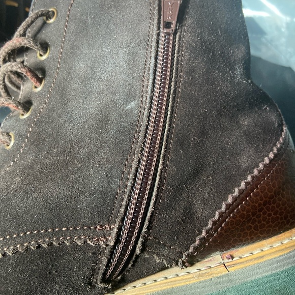 Pertini Spain Boots Men's 9.5, 40 EU Brown Suede Lace Up Leather Almond Toe~ - Picture 12 of 12